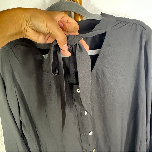 Show Me Your Mumu Black Long Sleeve Tie Blouse sz S - Picture 5 of 7